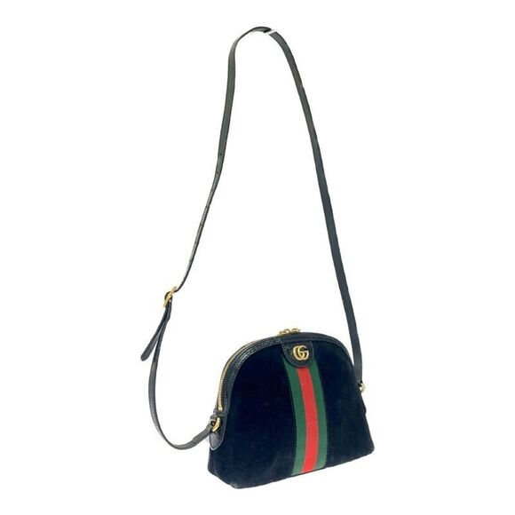 Gucci 499621 And 486628 Suede Ophidia Ggmarmont Shoulder Bag Black 371302 - Picture 2 of 10